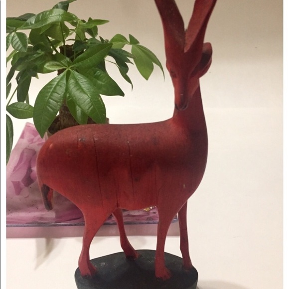 Other - Holiday Nature Wooden Red Deer Decoration Vintage